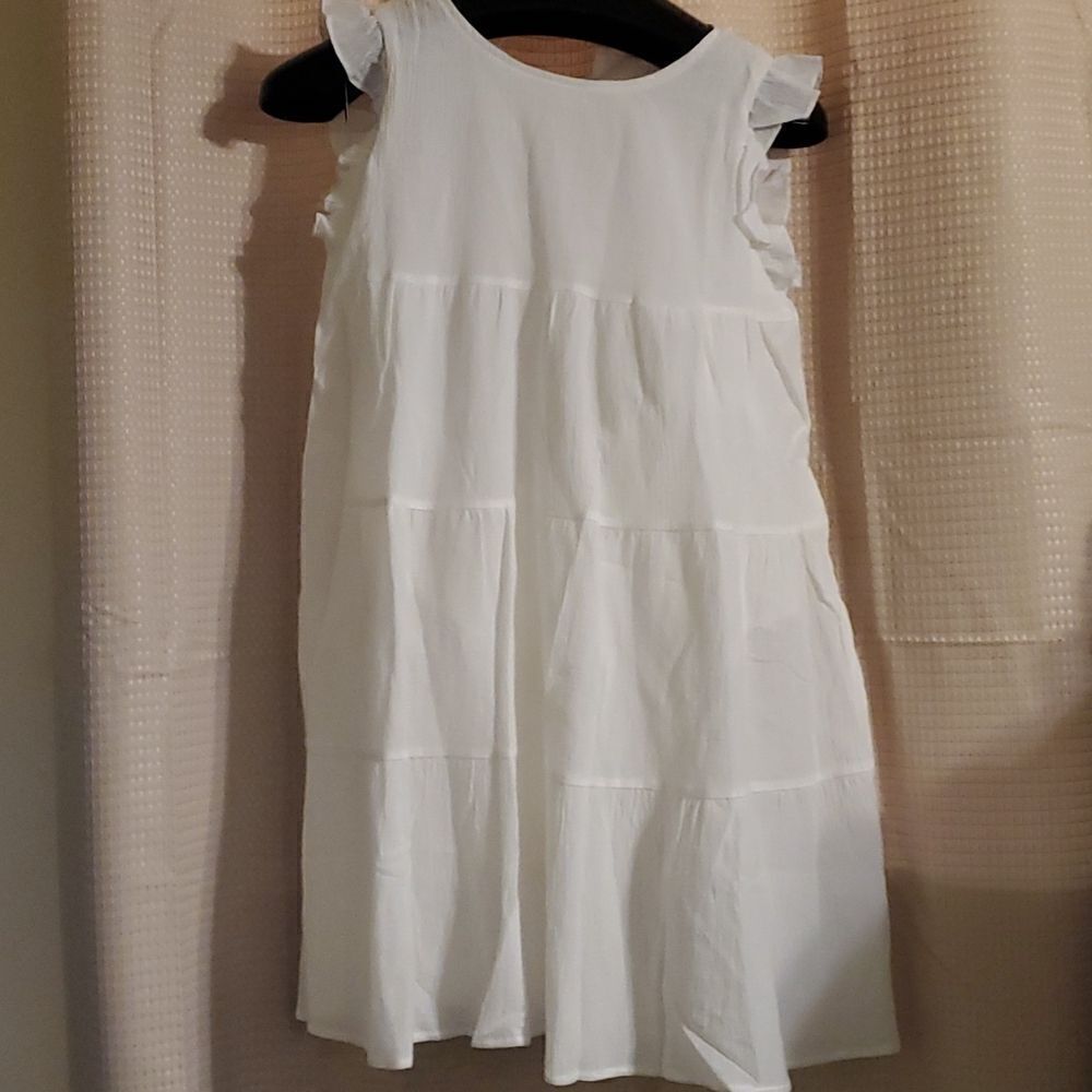 SOLUTION Woman white tiered dress S